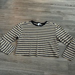 &  Other Stories Crop Long-sleeve Striped Tee